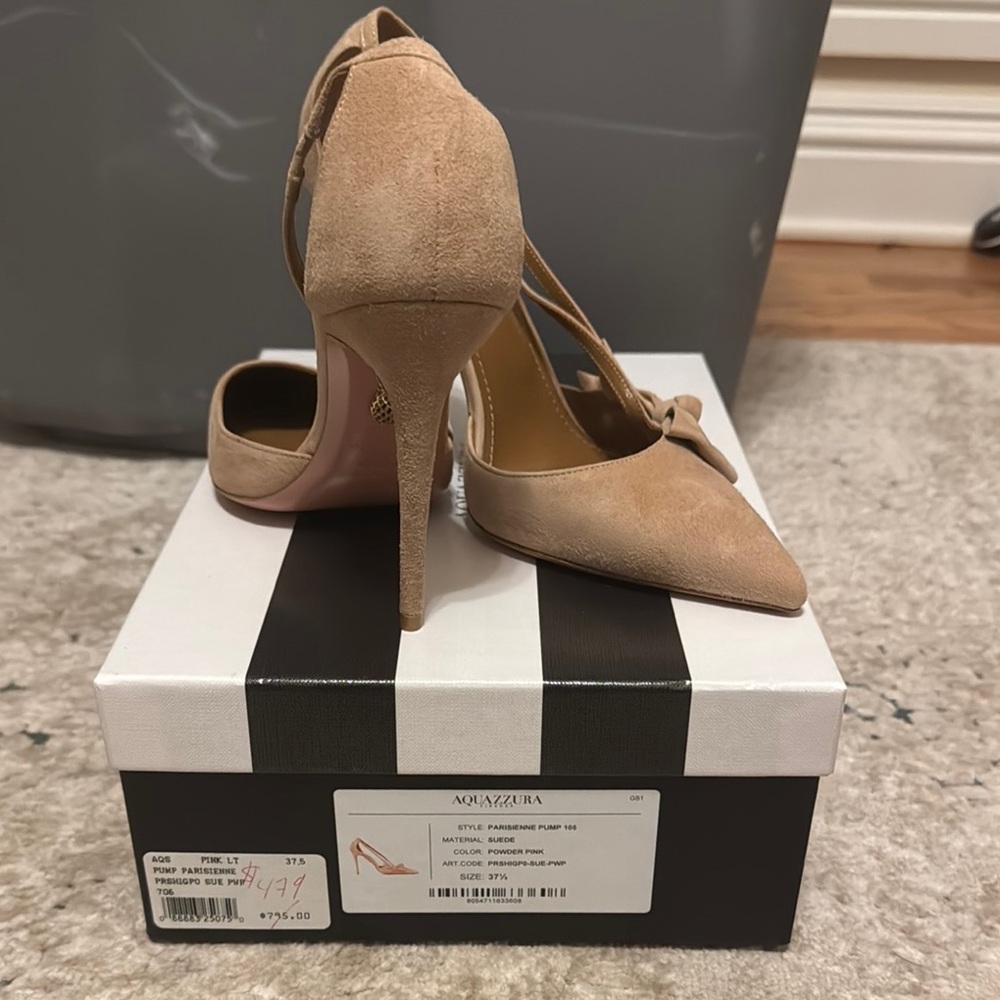 Aquazzura Beige Suede Pumps - Size 37.5 NEVER WORN